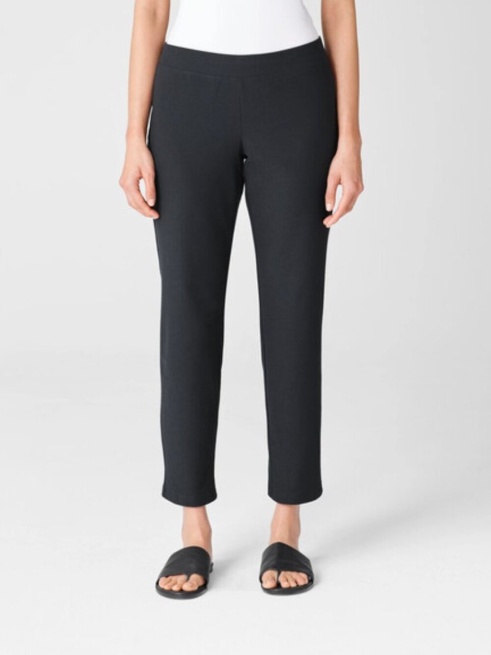 Eileen Fisher Slim Ankle Pants Medium Petite Gray Stretch Crepe Minimalist